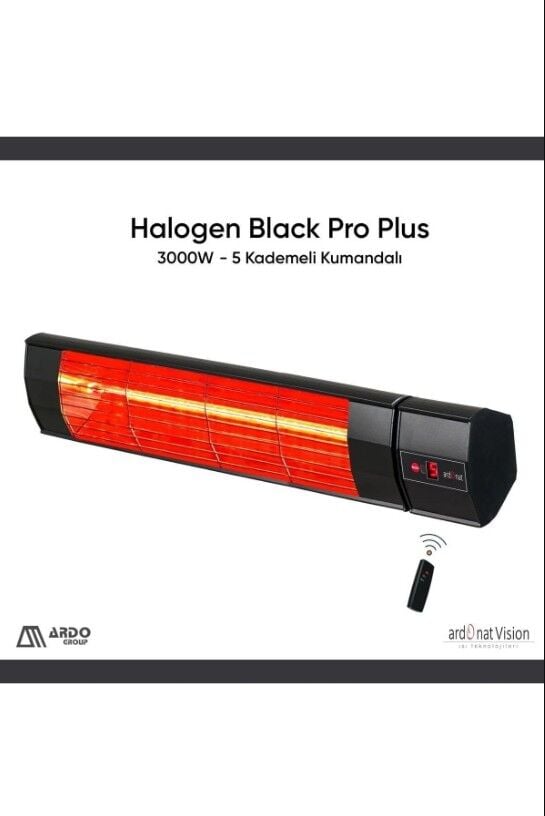 Halogen Black Pro Plus- 3000W - Kumandalı Dış Mekan Isıtıcı